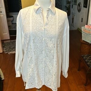 Forenza Shirt with Lace Inserts